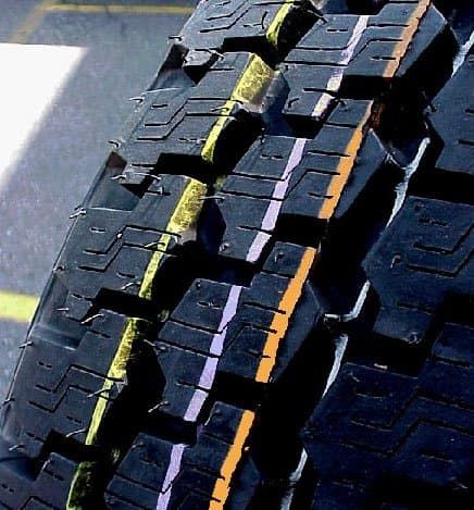 Marcatura rigatura a contatto pneumatico in più colori