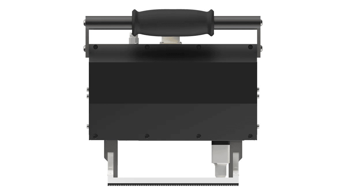 Punzonatrice per marcatura industriale vista posteriore